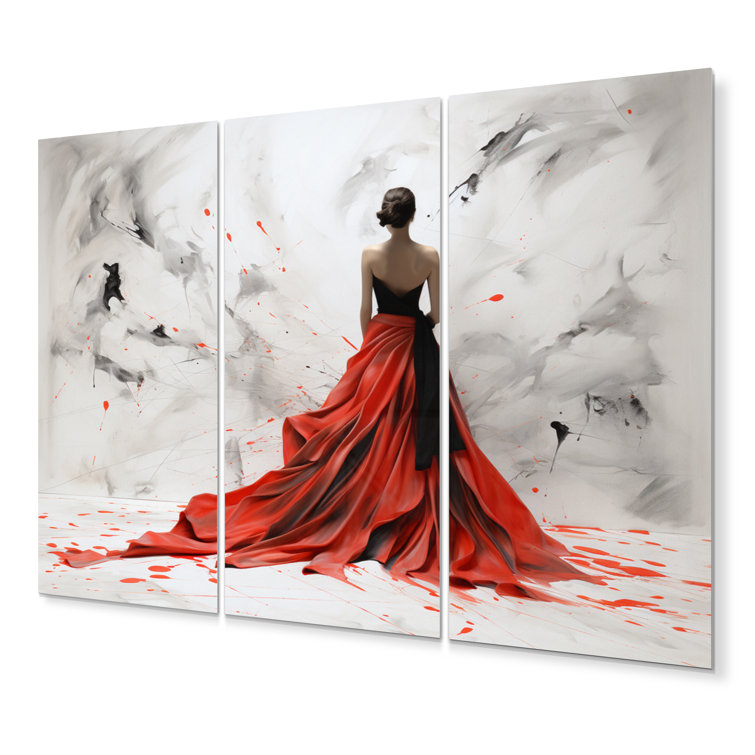 Fashion Red Dress Elegance Unveiled I Wall Decor
